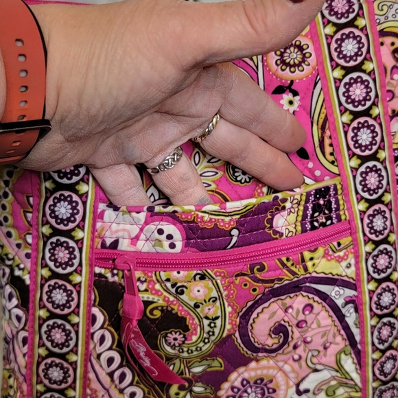 Vera Bradley Pink and Green Paisley Crossbody Bag - Picture 2 of 11